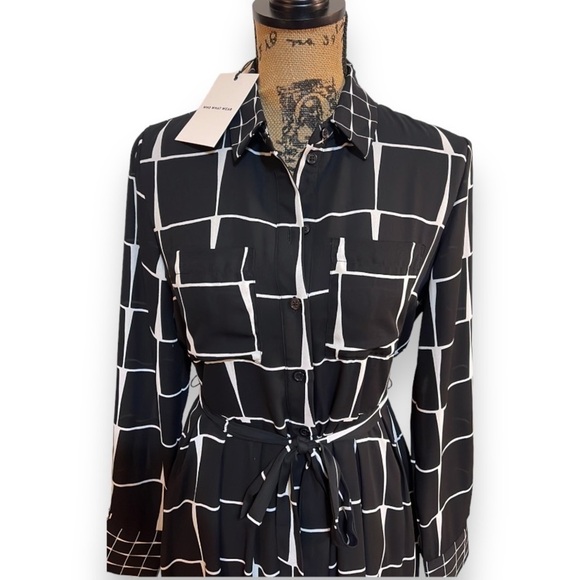 Who What Wear Black and White Long Sleeve Dress Women’s Size S (2-4) - Picture 4 of 10